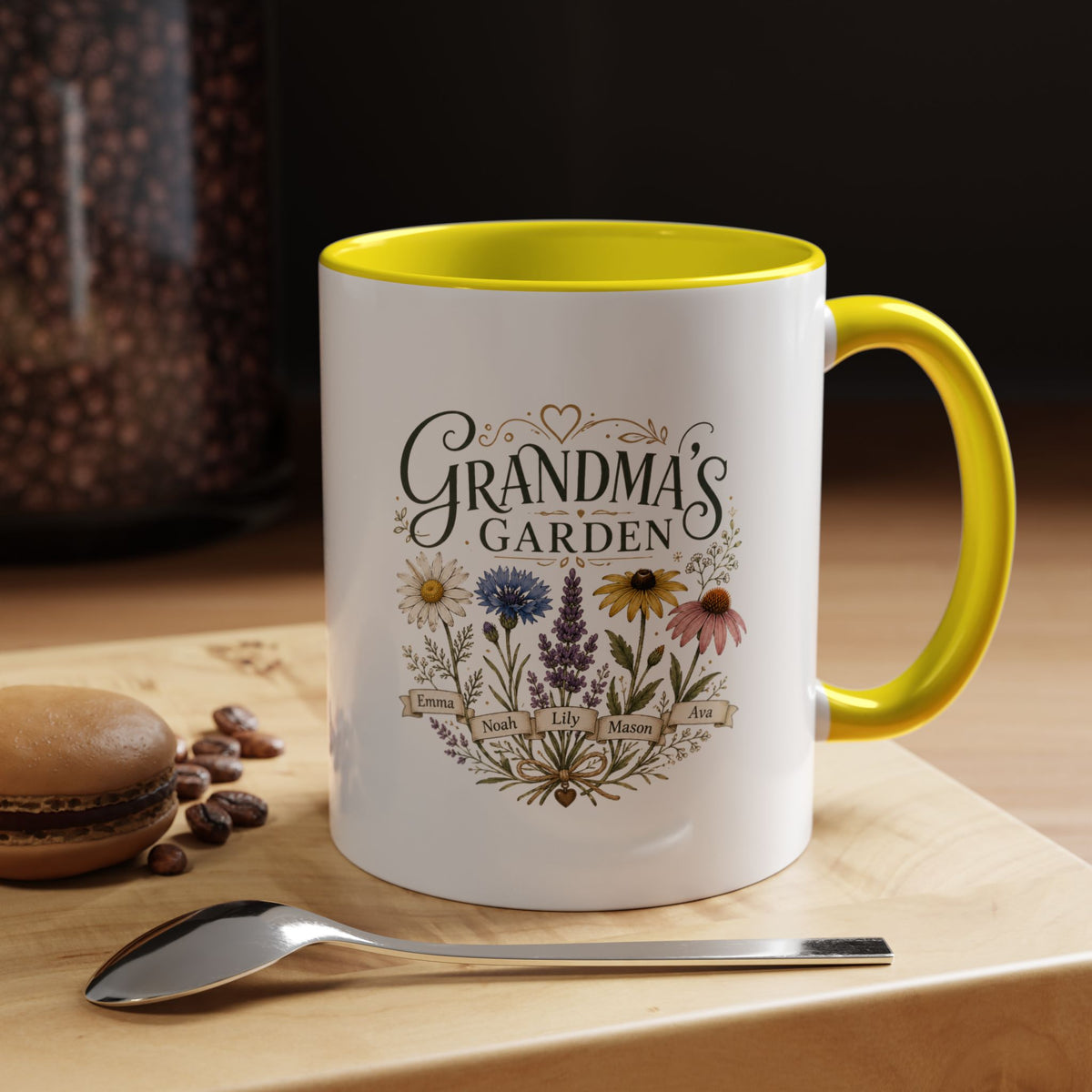 Milo Bailey Dog Dad Mom Grandma's Garden Floral Coffee Mug – Personalized  Accent Mug