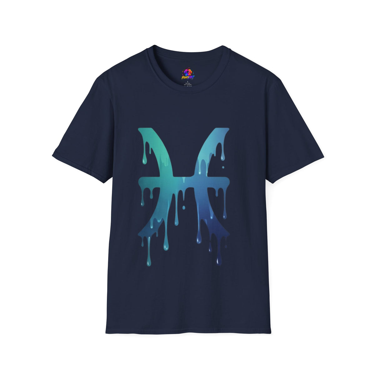 Pisces Drip Zodiac T-Shirt — Blue Gradient Astrological Tee