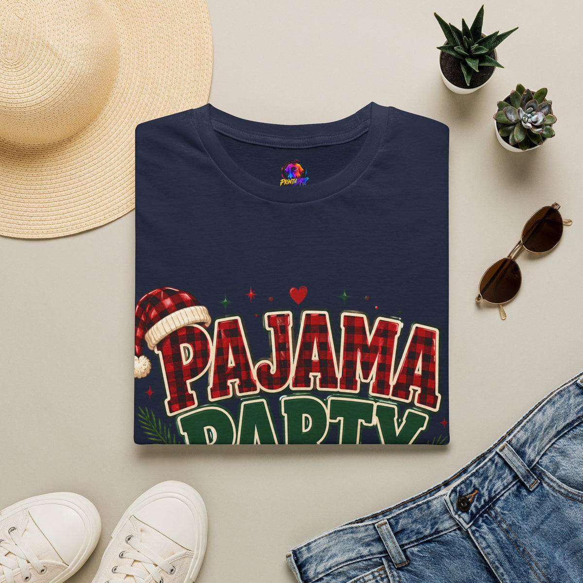 Pajama Party Crew T‑Shirt — Festive Christmas Lounge Tee