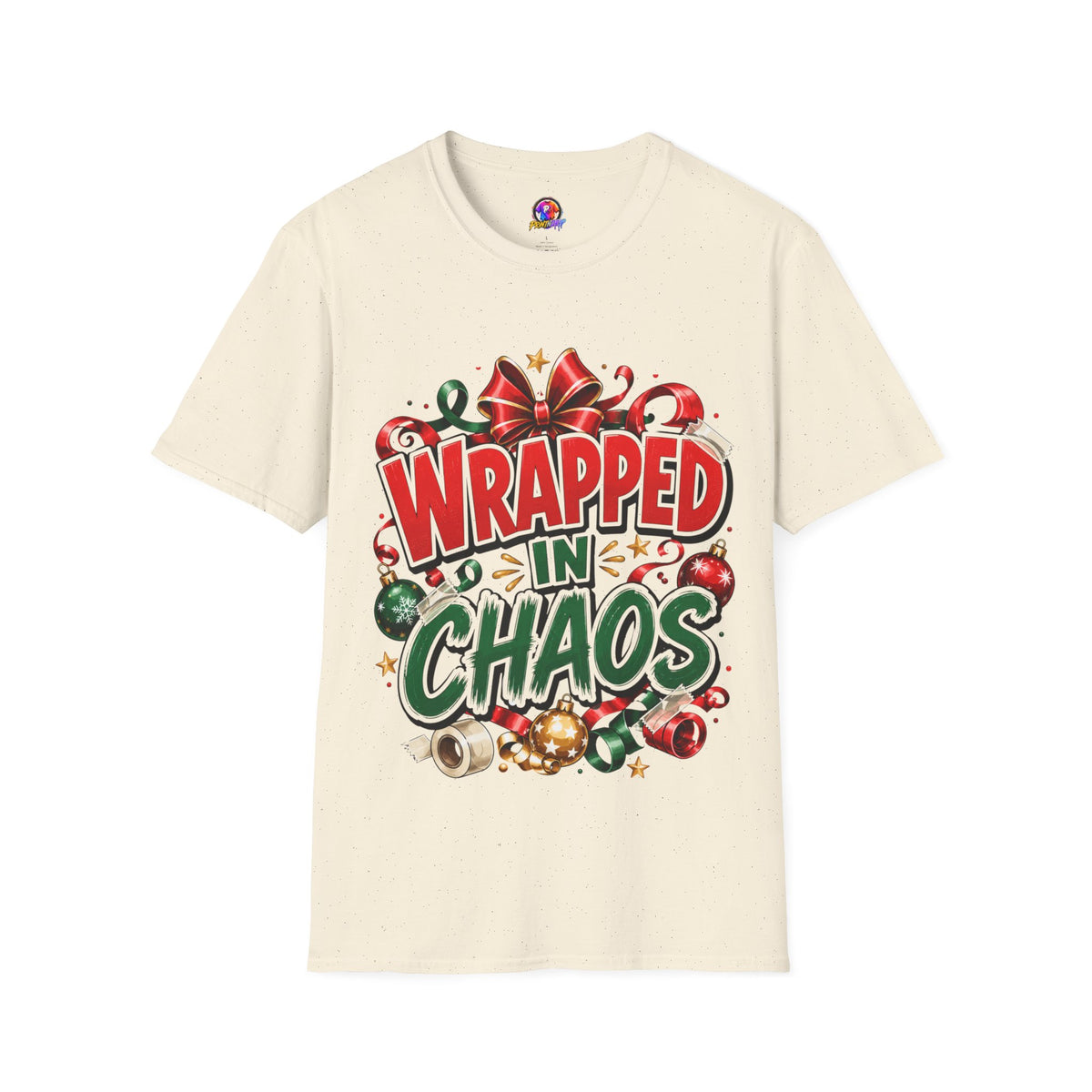 T-Shirt — "Wrapped in Chaos" Holiday Graphic Tee