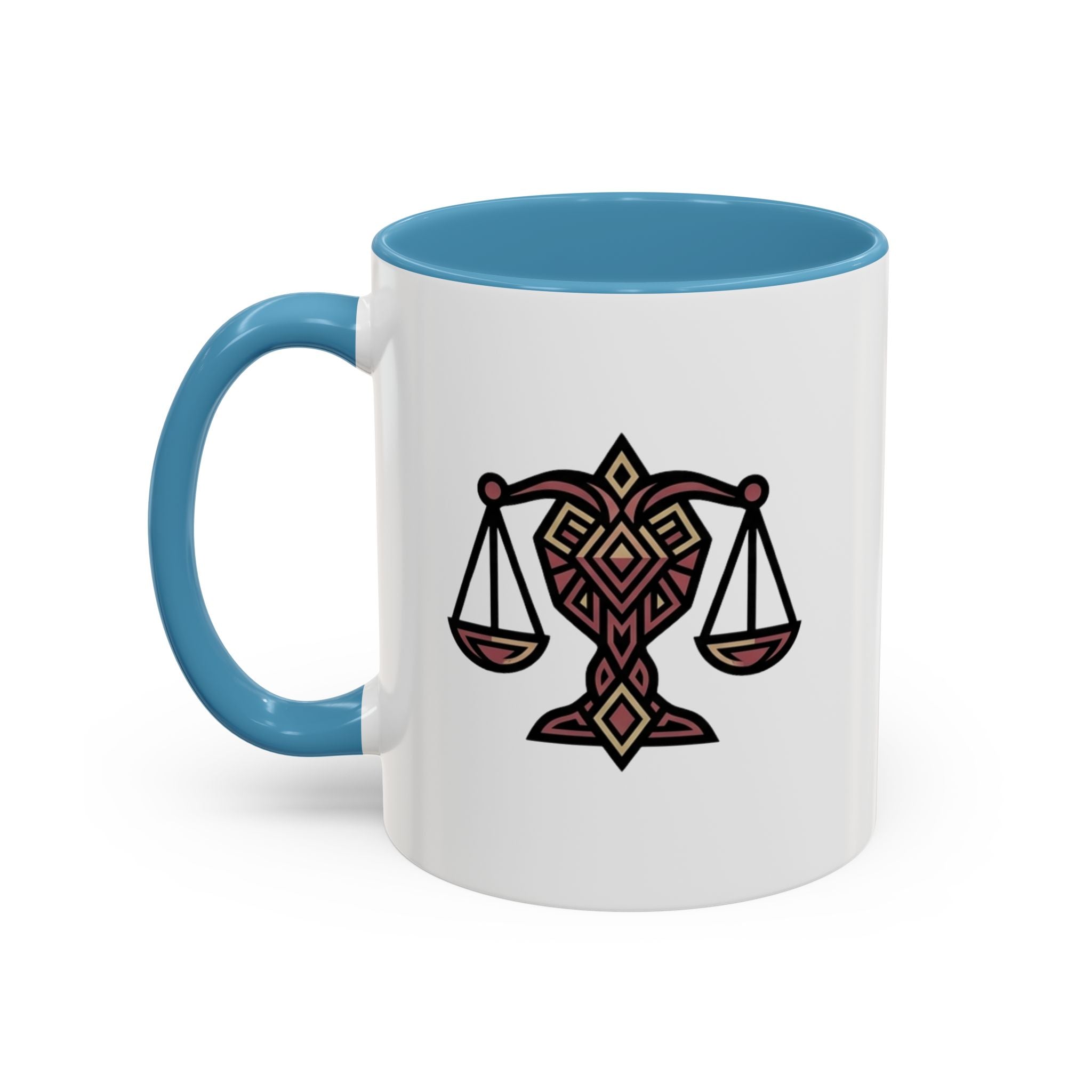 Libra Scales Accent Coffee Mug — Zodiac Balance Ceramic Mug