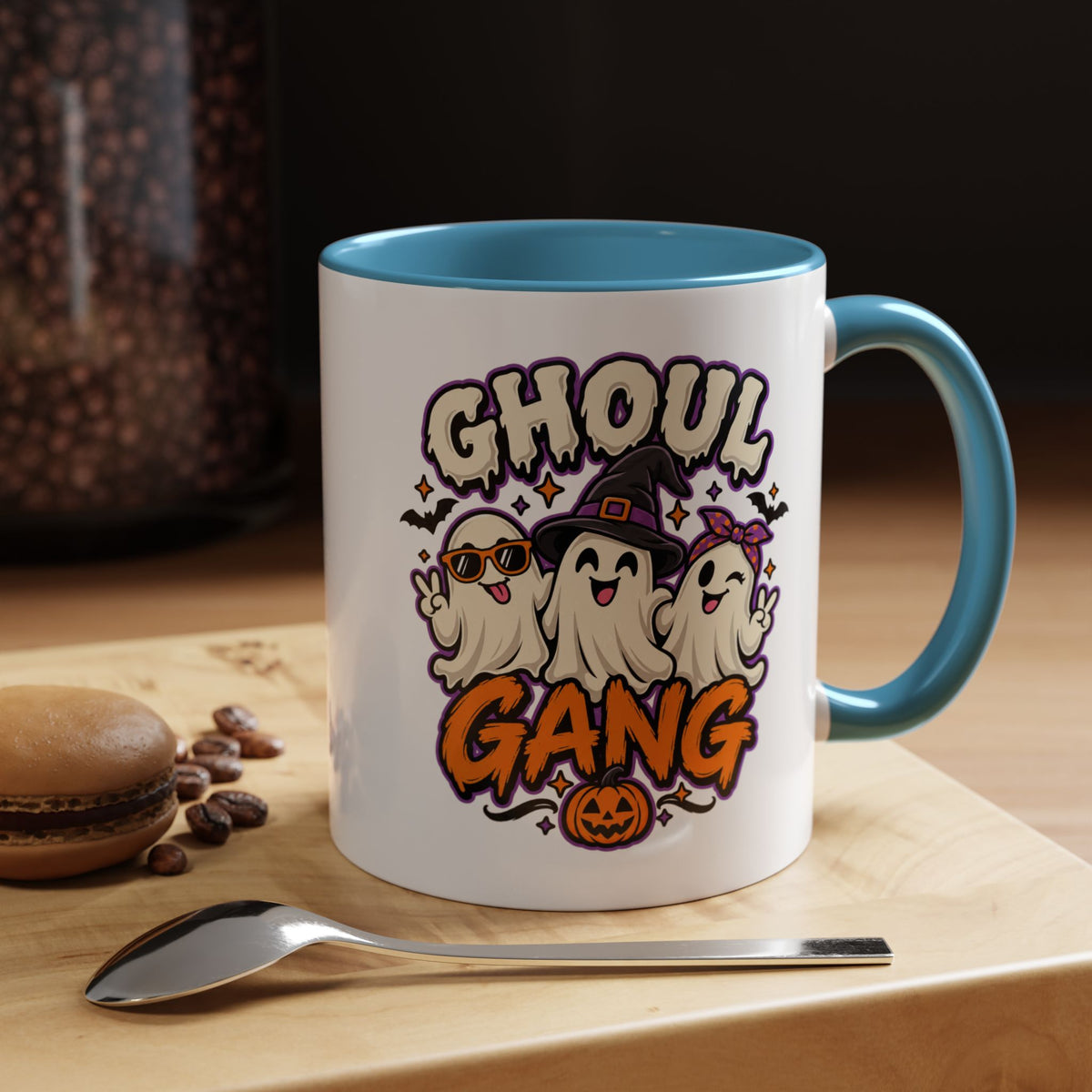 Ghoul Gang Coffee Mug — Cute Halloween Ghosts Accent Mug (11/15oz)