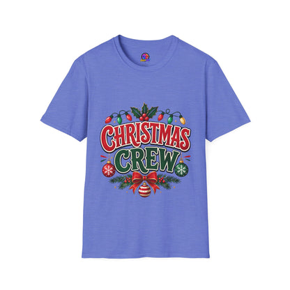 Christmas Crew T-Shirt — Festive Holiday Graphic Tee with Lights & Holly