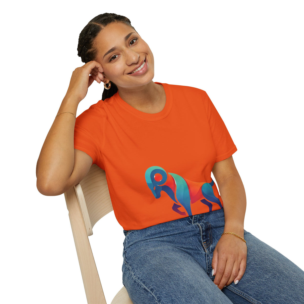 Aries Zodiac  Colorful Ram T-Shirt — Abstract Multicolor Aries Graphic Tee