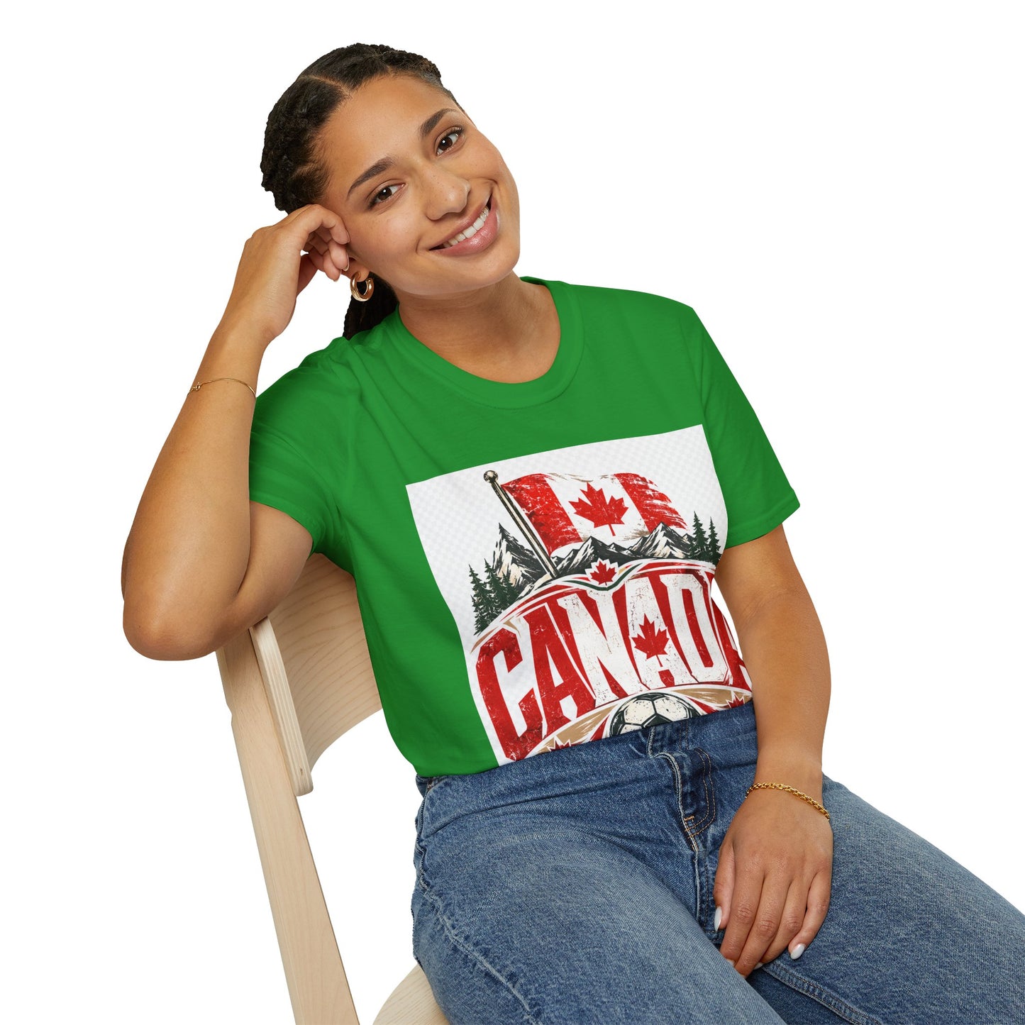 Canada Soccer T‑Shirt — Canadian Flag & Maple Leaf Crest
