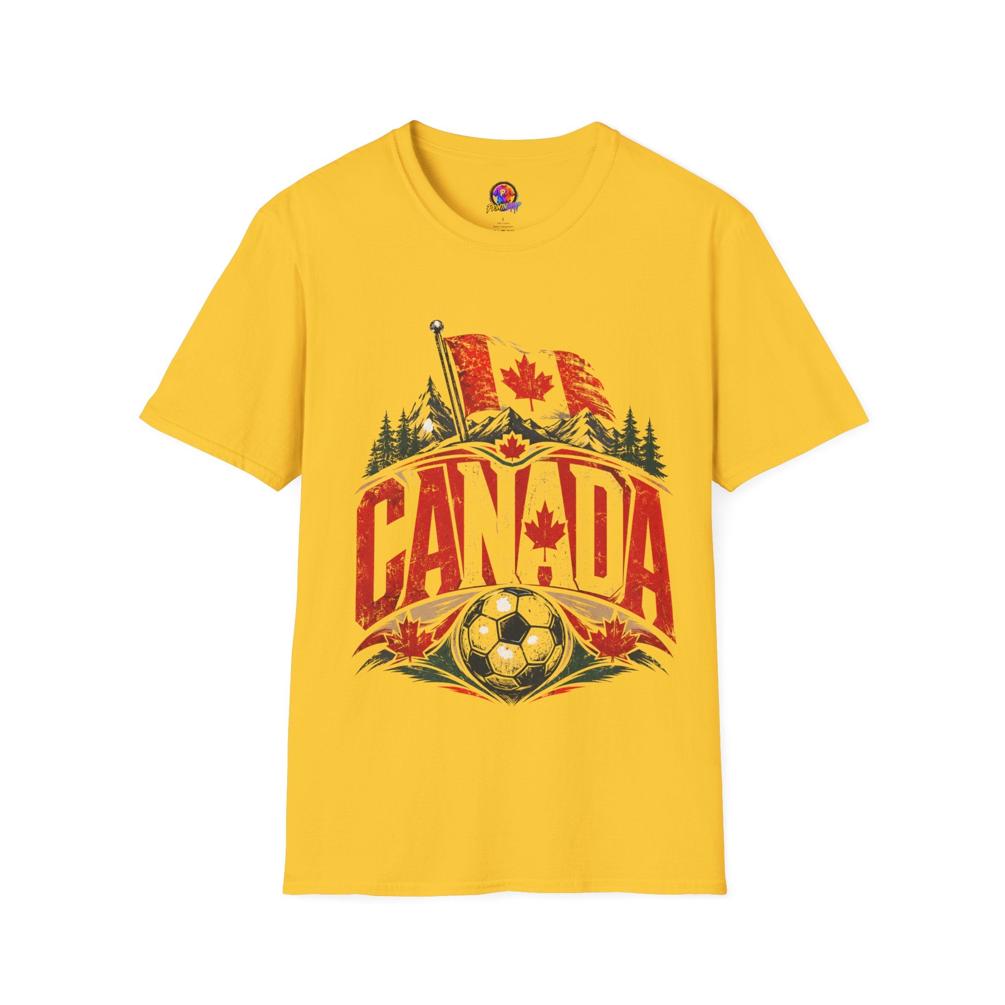 Canada Soccer T‑Shirt — Canadian Flag & Maple Leaf Crest