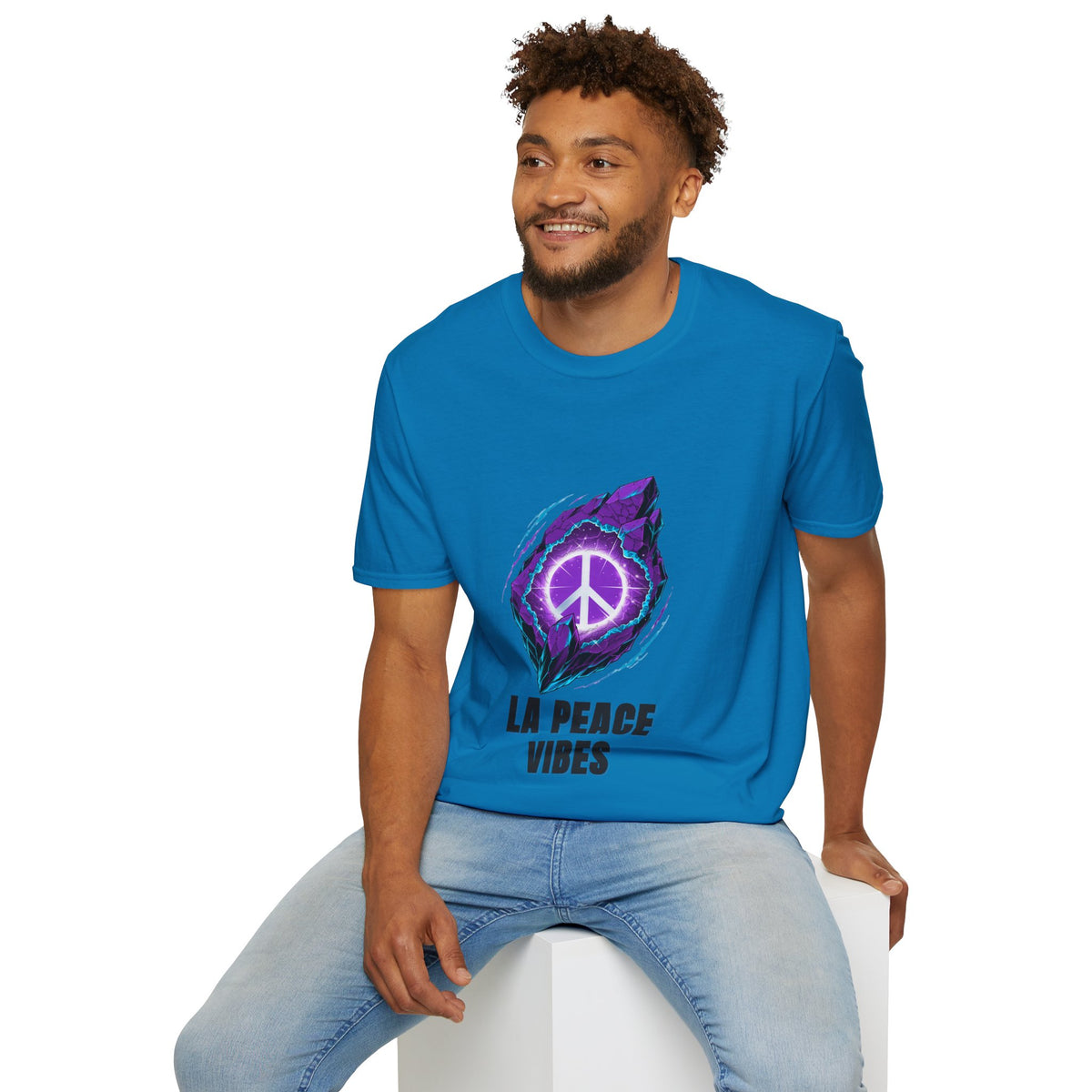 Peace Vibes T-Shirt — Purple Neon Peace Sign Graphic - Trending Now - August 2026