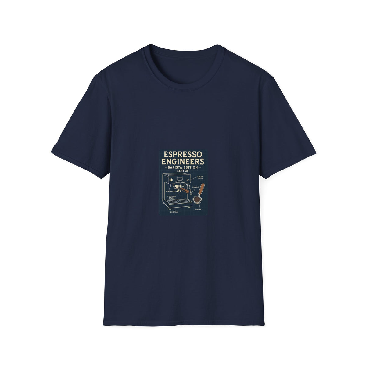 Espresso Engineers Vintage Coffee Machine Graphic Tee, Retro Barista T-Shirt - Trending Now - September 2026