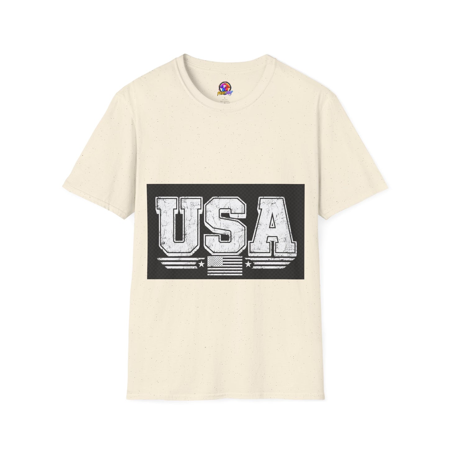 USA Vintage Block T-Shirt — Patriotic Americana Graphic Tee