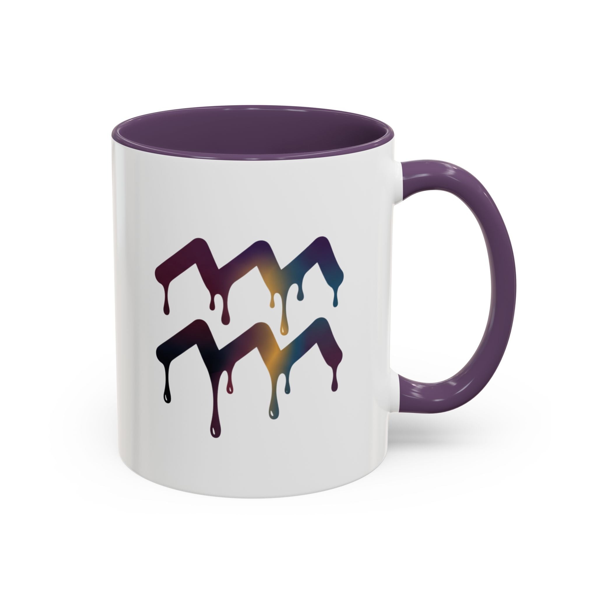Dripping Rainbow Chevron Accent Coffee Mug — Colorful Gradient Art