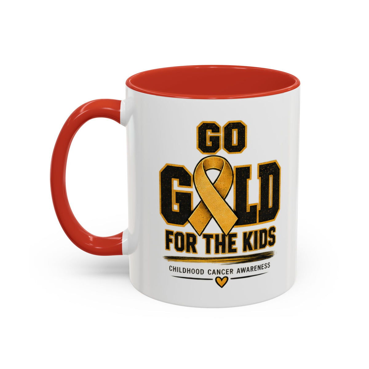 Go Gold For The Kids Accent Coffee Mug — Childhood Cancer Awareness 11/15oz