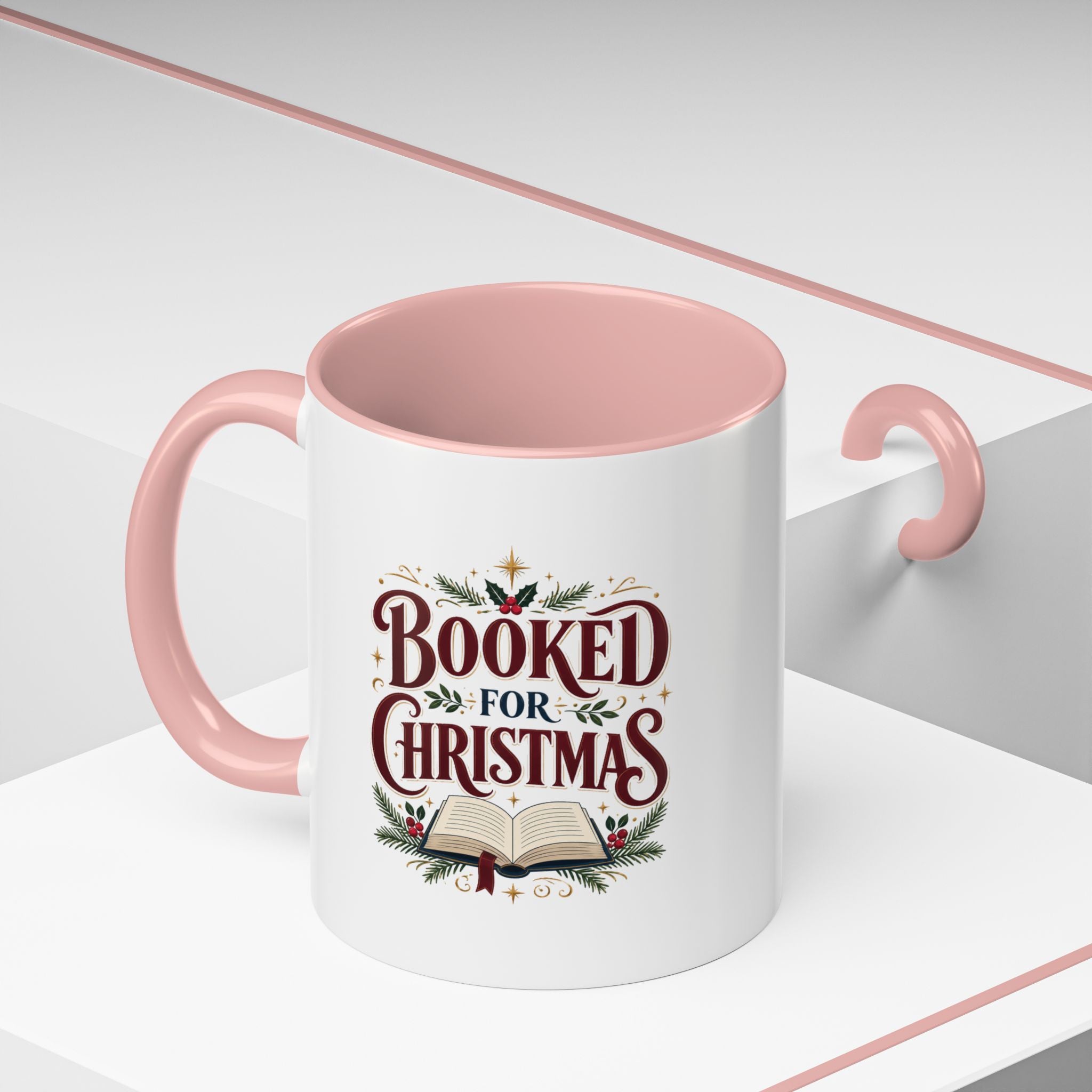 Christmas Booked for Christmas Coffee Mug — Holiday Book Lover Accent Mug