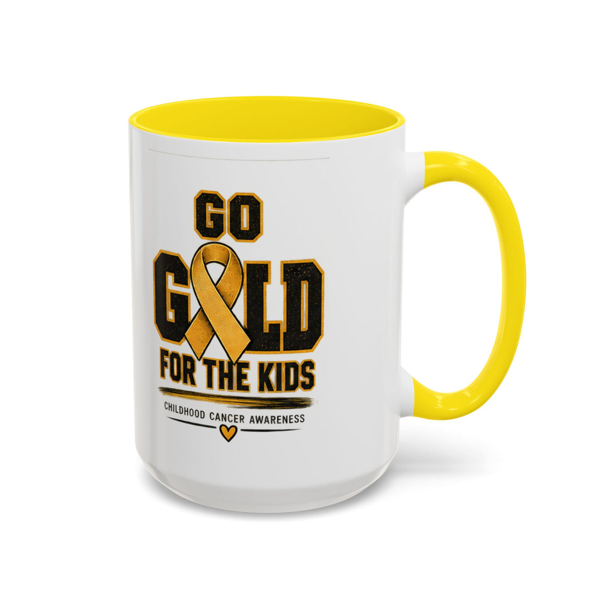 Go Gold For The Kids Accent Coffee Mug — Childhood Cancer Awareness 11/15oz