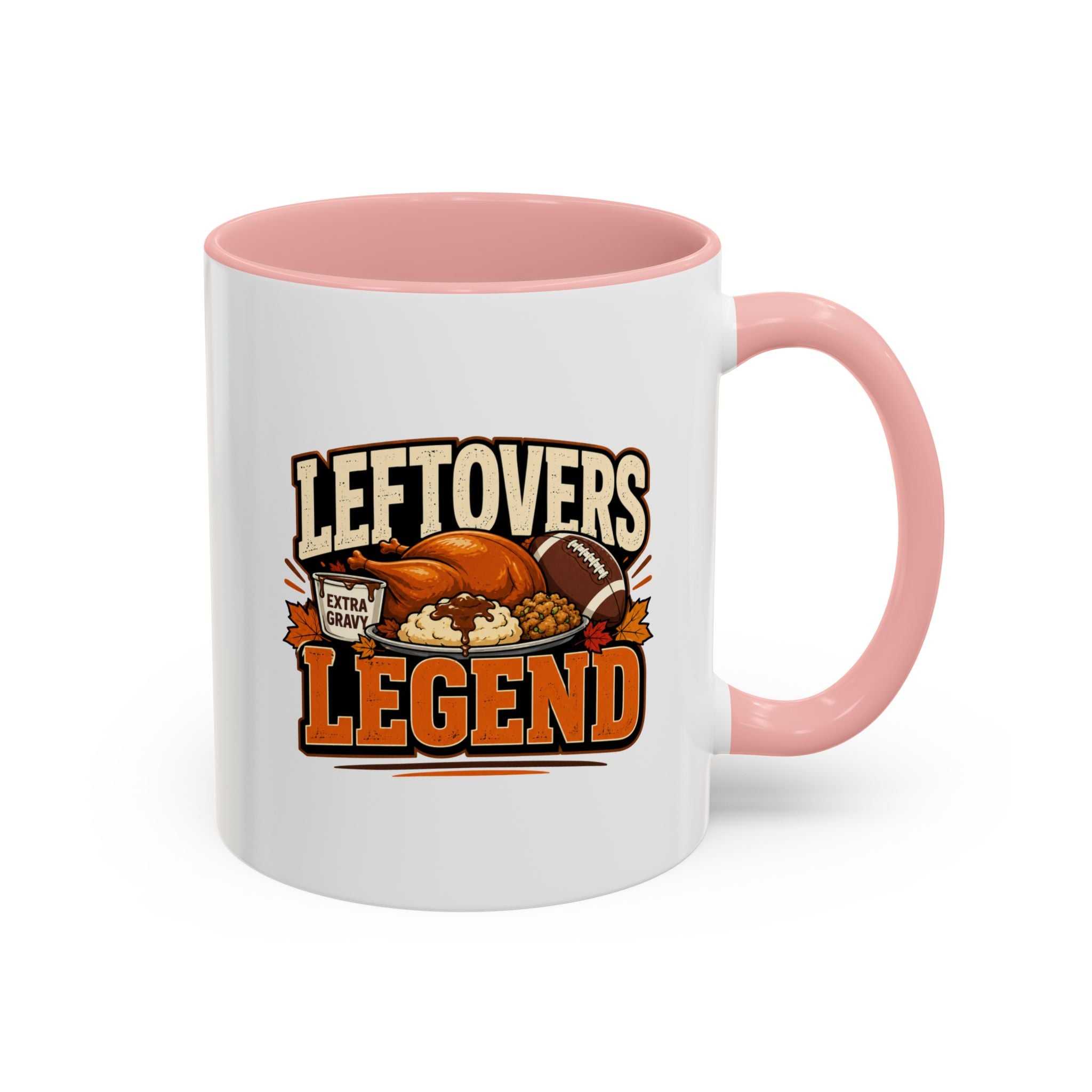 Thanksgiving  Mug Leftovers Legend Coffee Mug – Funny Thanksgiving Turkey & Football  Accent Mug