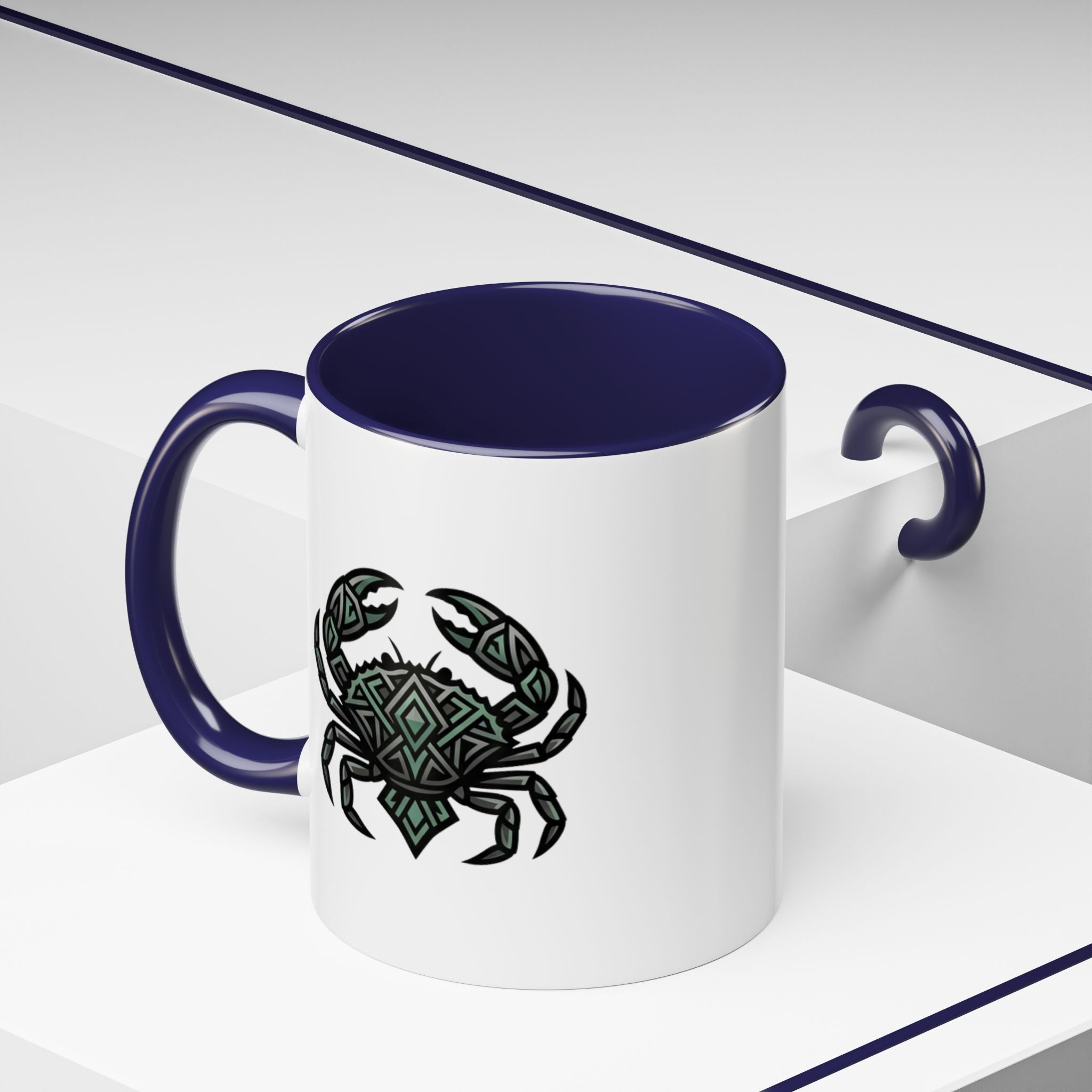 Cancer Zodiac Coffee Mug — Geometric Crab Accent Mug