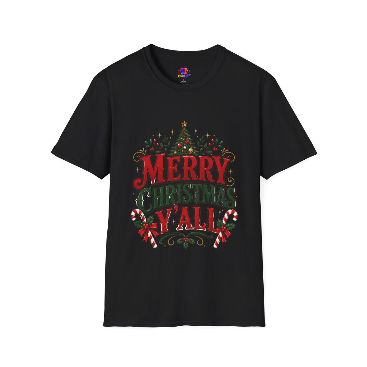 Merry Christmas Y'all T-Shirt — Festive Holiday Tree Tee