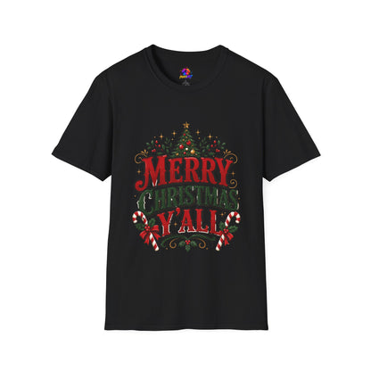 Merry Christmas Y'all T-Shirt — Festive Holiday Tree Tee
