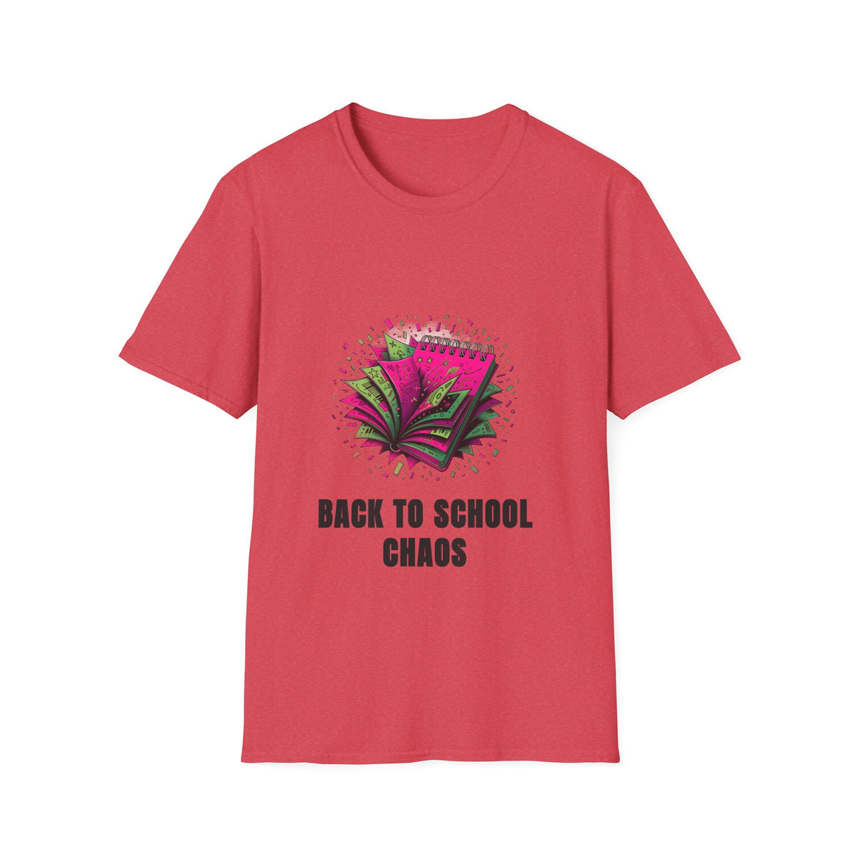 Back to School Chaos T-Shirt — Colorful Notebooks Graphic Tee for Students & Teachers - Trending Now - August 2026