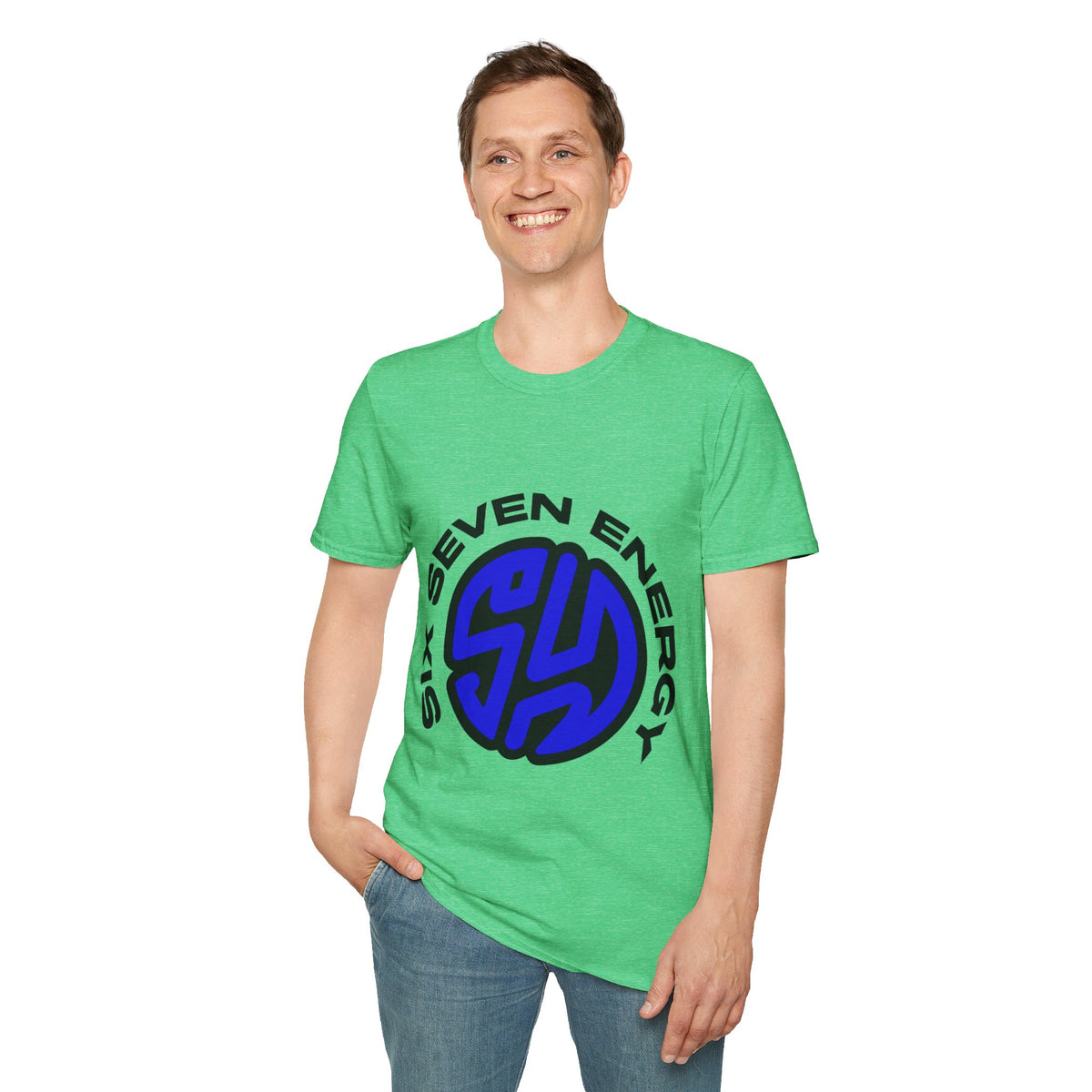 "Six Seven Energy" Circular Blue Monogram Graphic Tee - Trending Now - September 2026