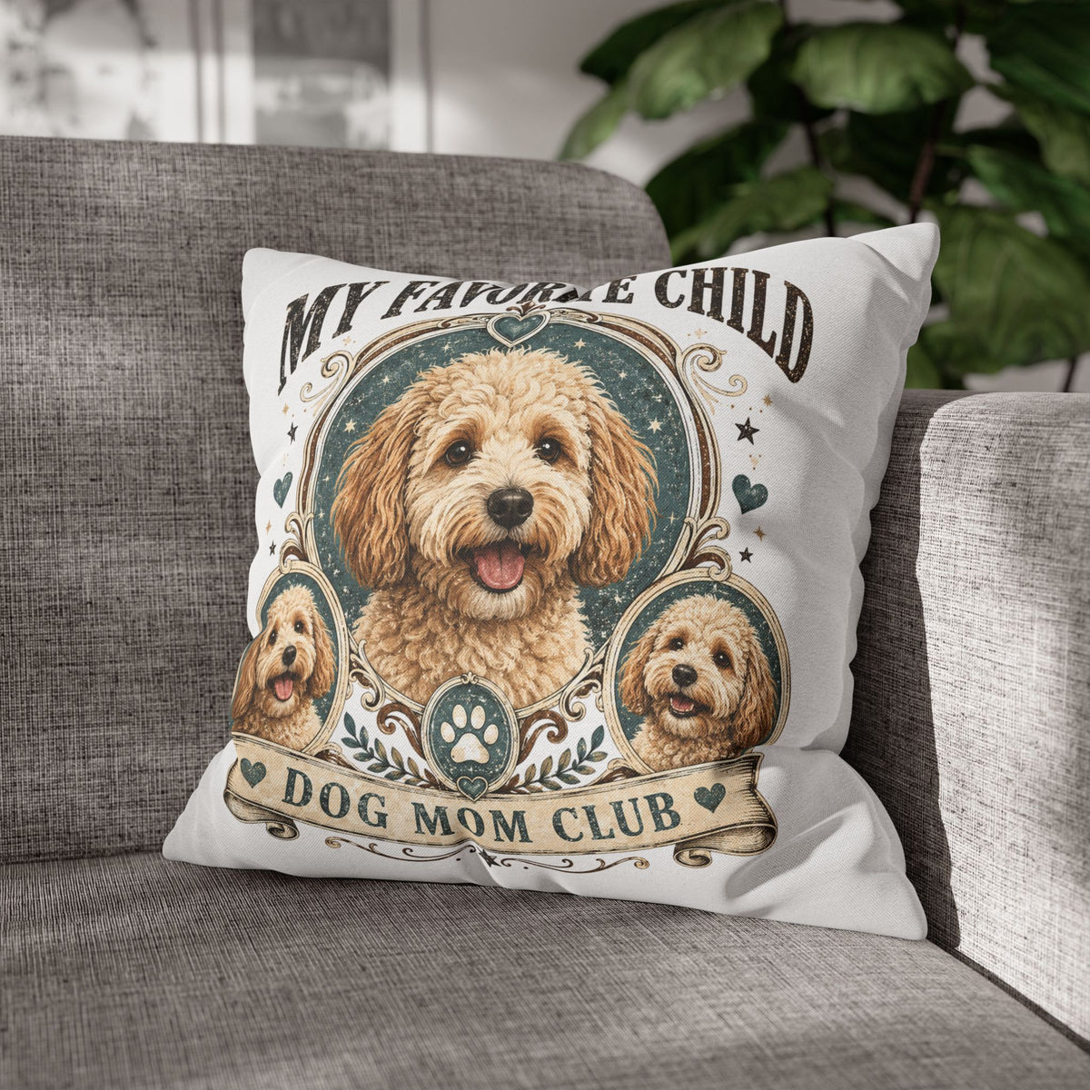 My Favorite Child Dog Mom Club Pillowcase Milo Bailey Dog Dad Mom – Cute Goldendoodle Decorative Pillow Cover