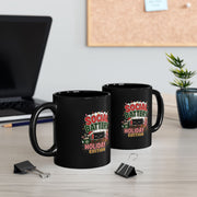 Modern Day Christmas Holiday Social Battery Mug — 'Social Battery: Holiday Edition' Ceramic Coffee Cup
