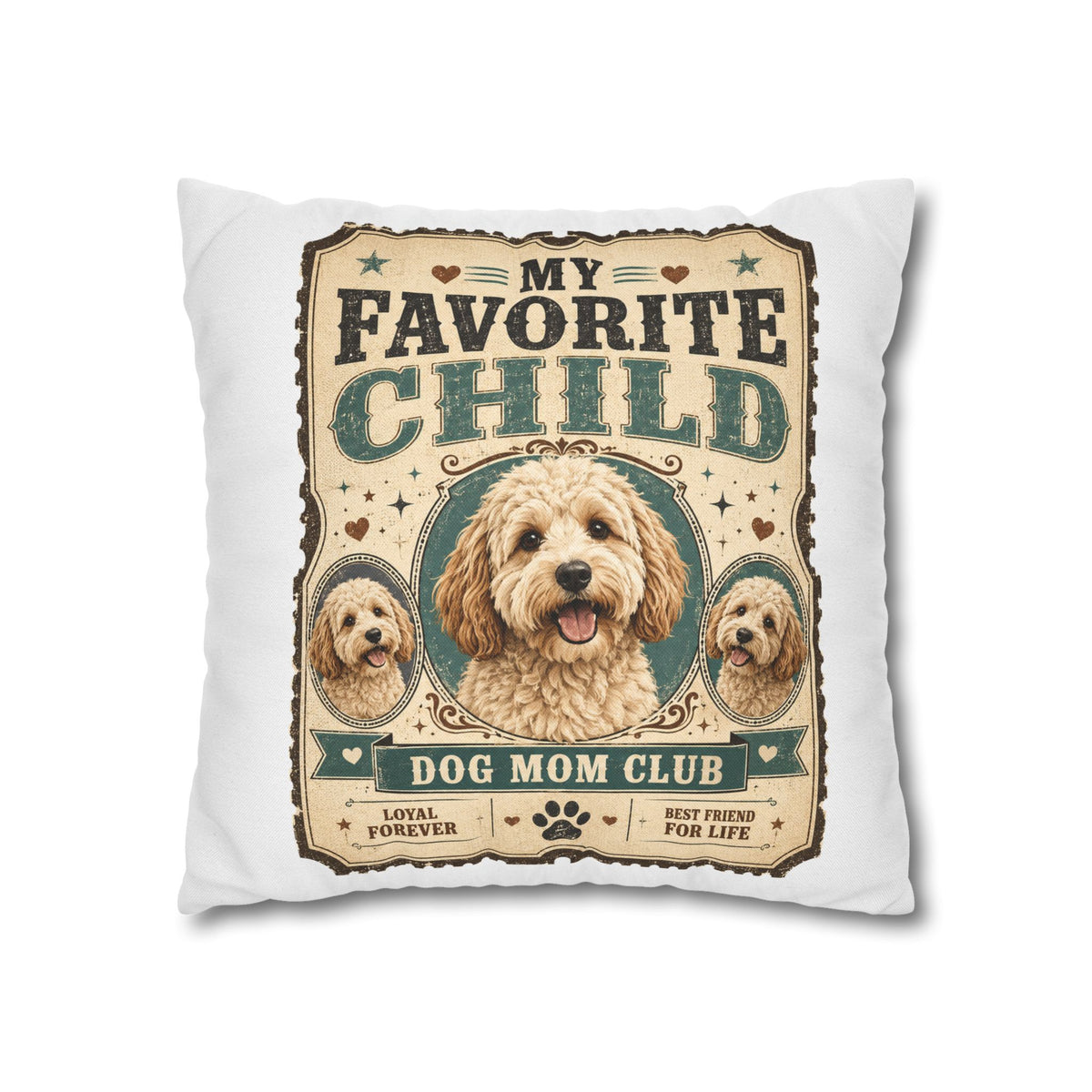 My Favorite Child Dog Mom Club Pillowcase Milo Bailey Dog Dad Mom – Cute Doodle Pet Throw Pillow