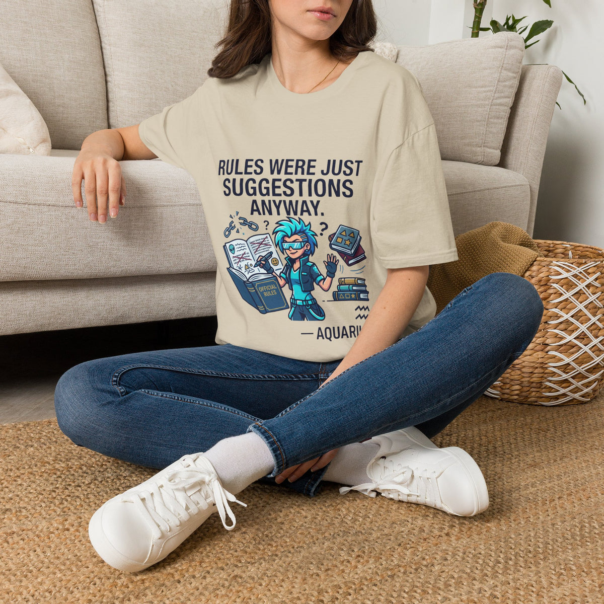 Aquarius Zodiac T‑Shirt — "Rules Were Just Suggestions Anyway" Graphic Tee
