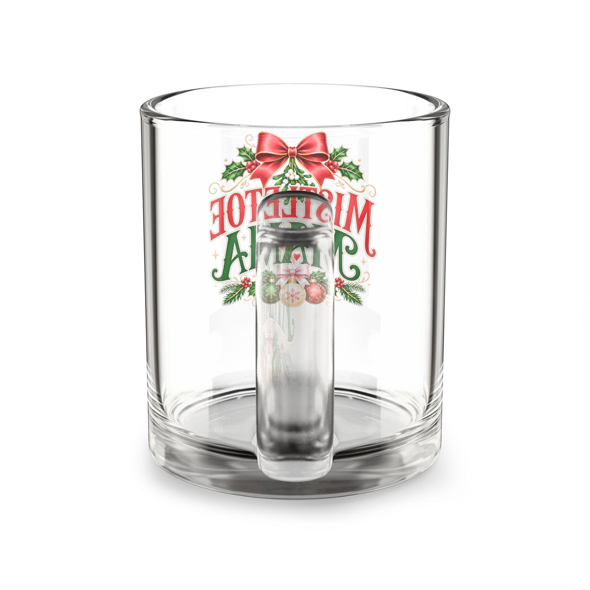 Christmas Glass Mug 10 oz Mistletoe Mama Glass Mug — 10oz Christmas Holiday Coffee Cup