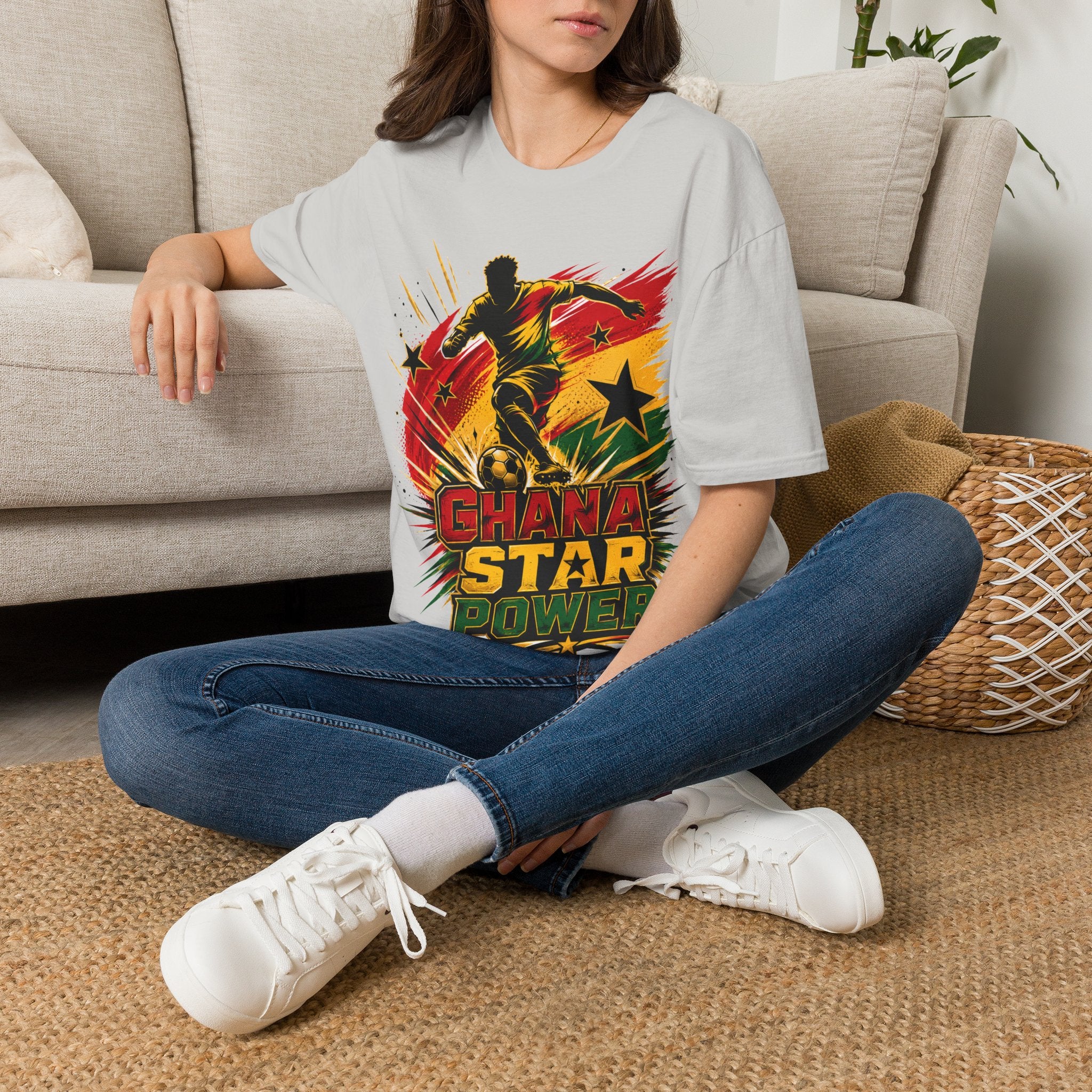 Ghana Star Power Soccer T-Shirt — Afro Football Fan Tee - Ghana T-Shirt