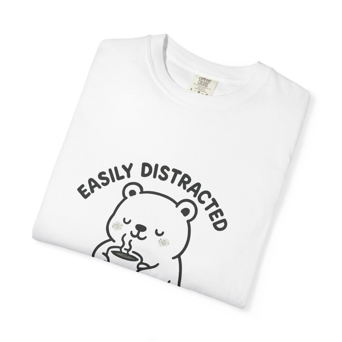 Hot Cocoa Bear T-Shirt — "Easily Distracted" Cute Winter Graphic Tee - Trending Now - October 2026