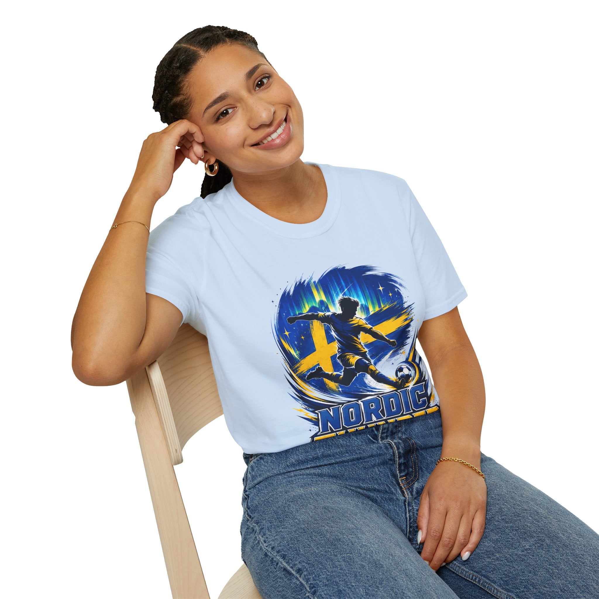 Sweden Nordic Thunder Soccer T-Shirt — Sweden Football Fan Tee