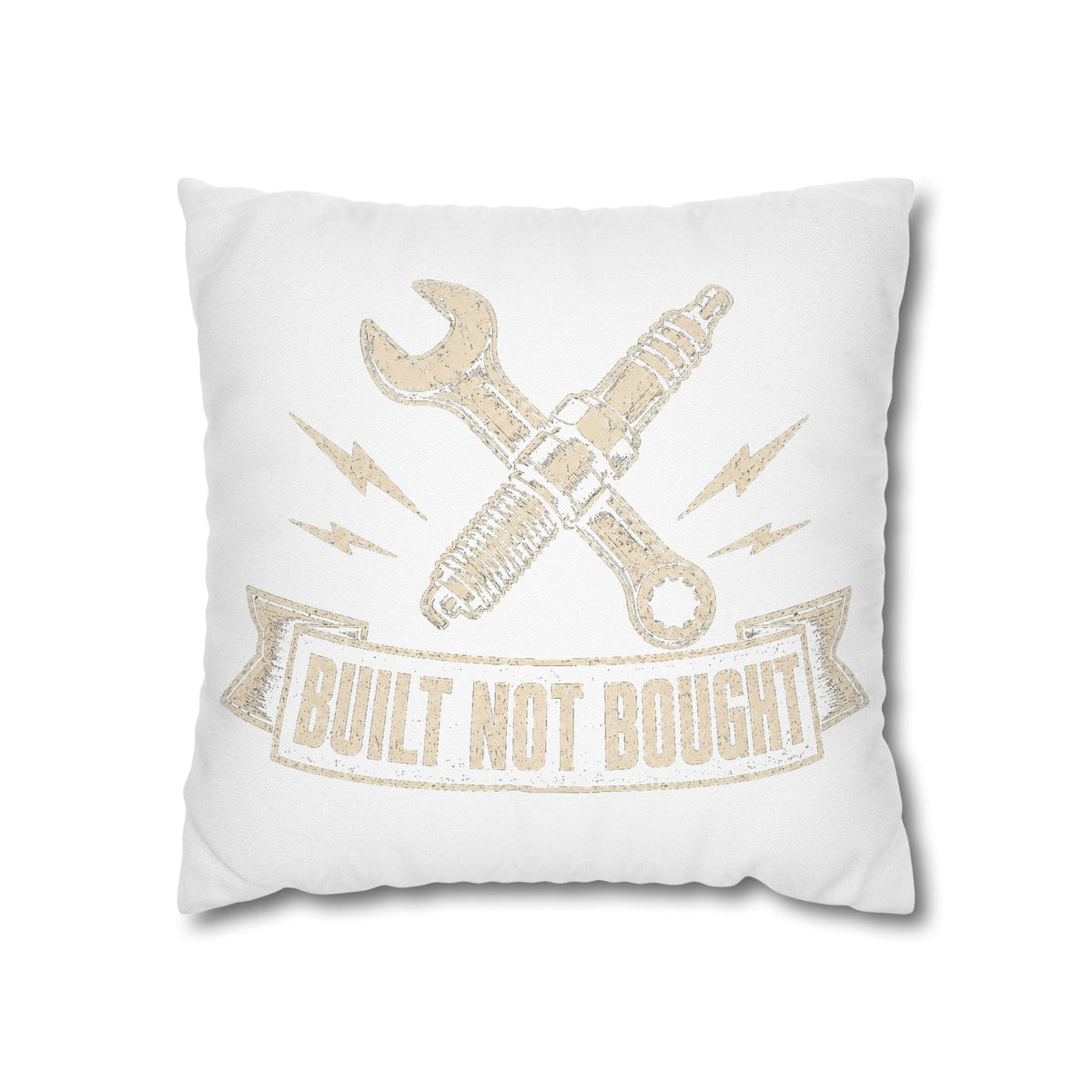 Built Not Bought Pillowcase  Milo Bailey Dog Dad Mom— Mechanic Wrench Spark Plug Decorative Throw Pillow