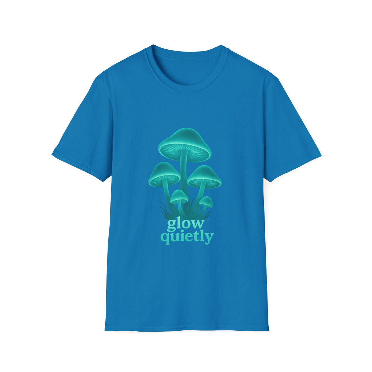 Mushroom Graphic T-Shirt — 'Grow Quietly' Teal Fungi Tee - Trending Now - August 2026