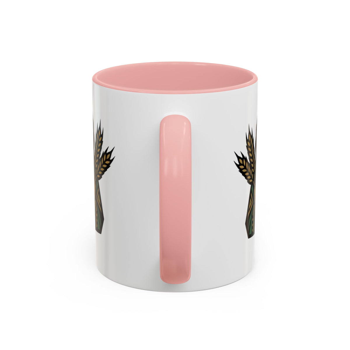 Virgo Zodiac Harvest Goddess Accent Coffee Mug — Rustic Wheat & Earthy Green Tribal Design