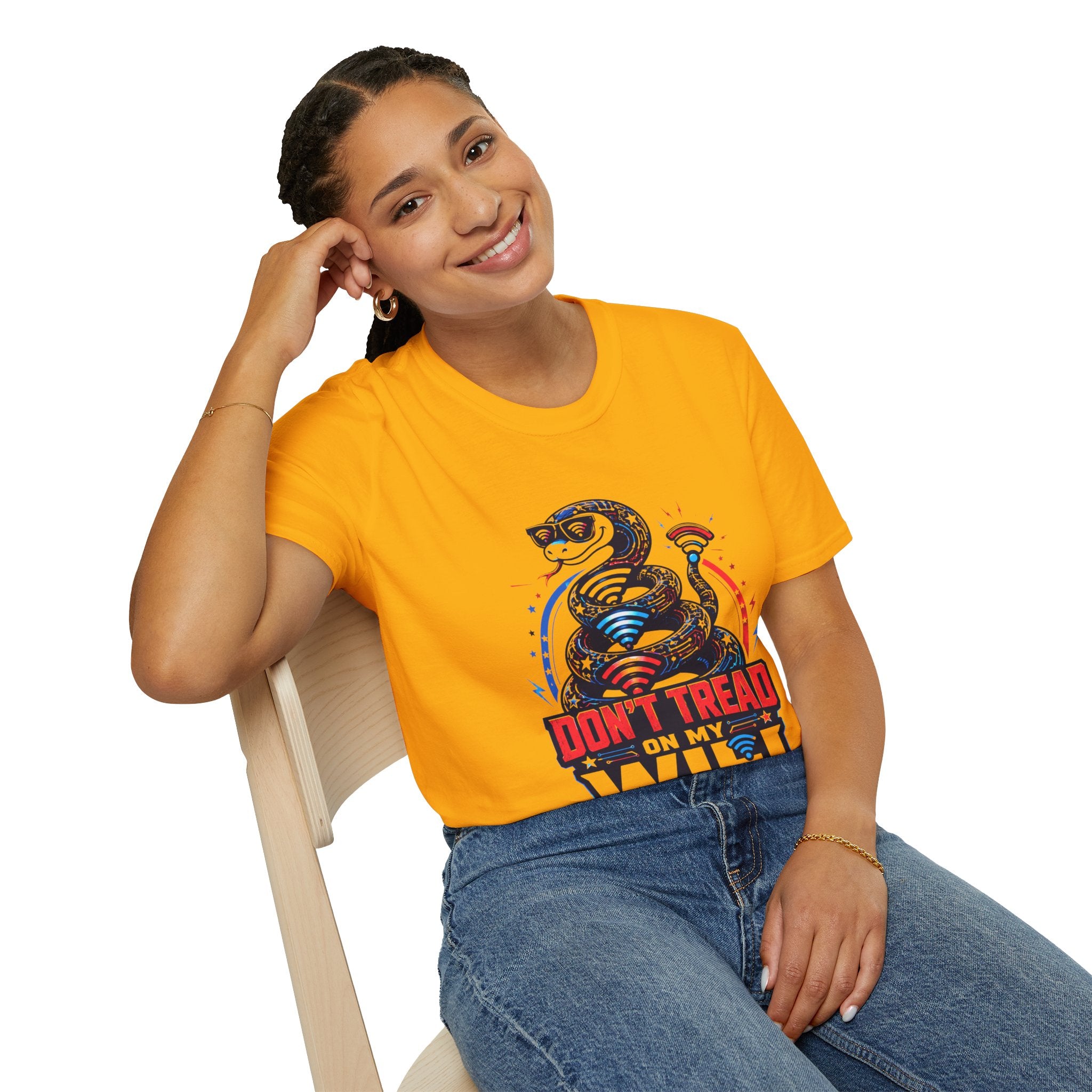Don’t Tread on My WiFi T-Shirt — Patriotic Gadsden Snake WiFi Tee