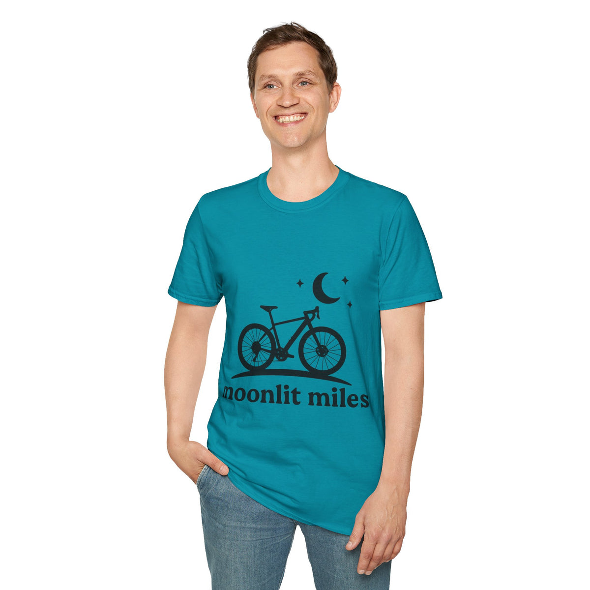 "Moonlit Miles" Celestial Cycling Tee | Night Rider Bike Graphic T-Shirt - Trending Now - September 2026