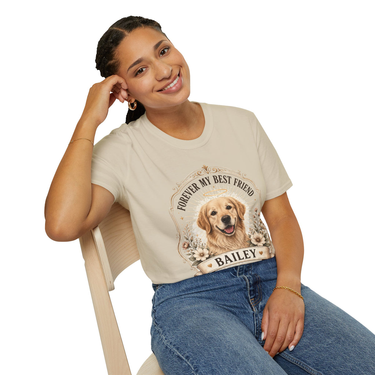 Forever My Best Friend Memorial Dog T-Shirt — Personalized Pet Tribute Tee