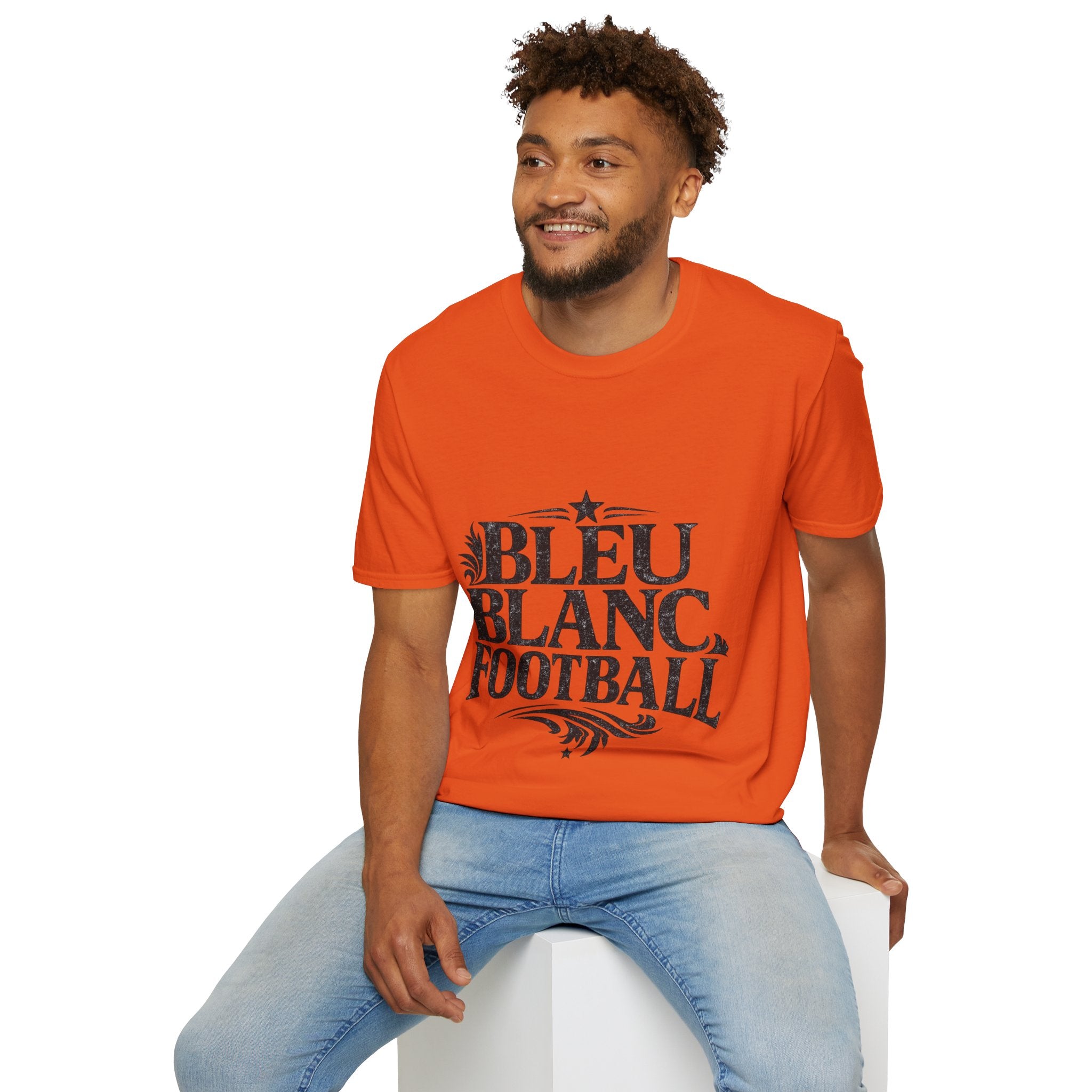 France Bleu Blanc Football T-Shirt — Vintage French Football Tee