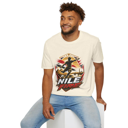 Egypt Soccer Player Nile Fire Graphic T-Shirt — Retro Athletic Team Tee