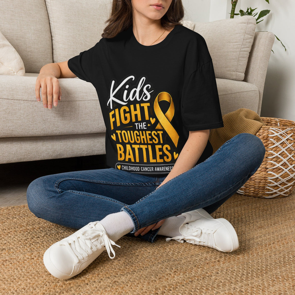 Kids Fight the Toughest Battles Childhood Cancer Awareness T-Shirt