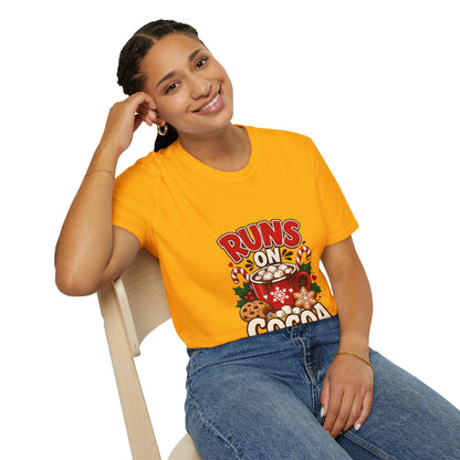 T-Shirt — Runs On Cocoa Holiday Graphic Tee