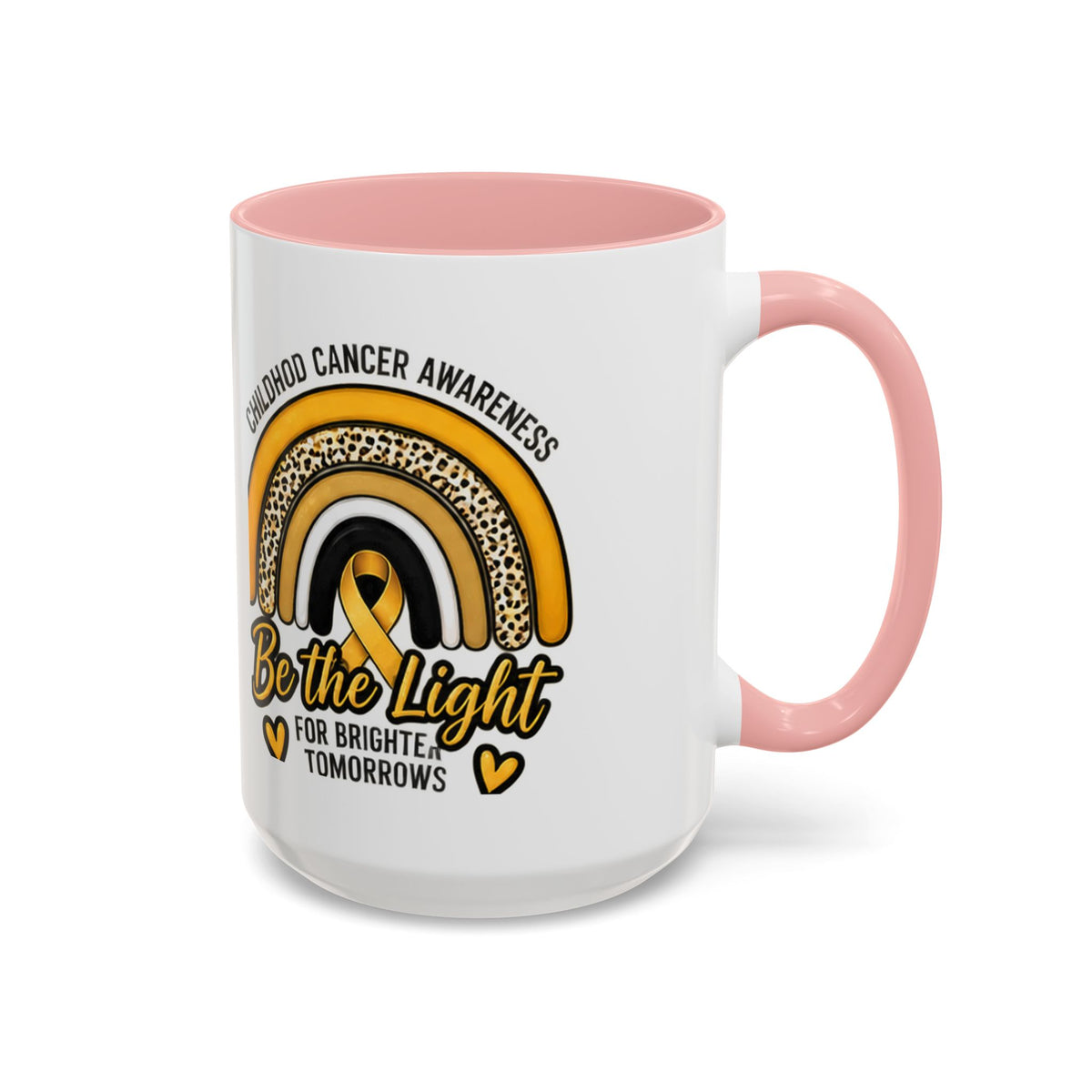 Childhood Cancer Awareness Accent Coffee Mug — "Be the Light" 11/15oz