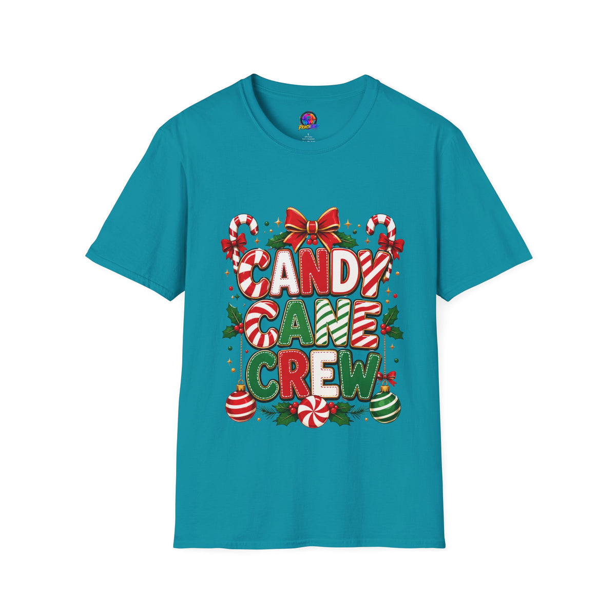 Candy Cane Crew T-Shirt — Festive Christmas Holiday Tee