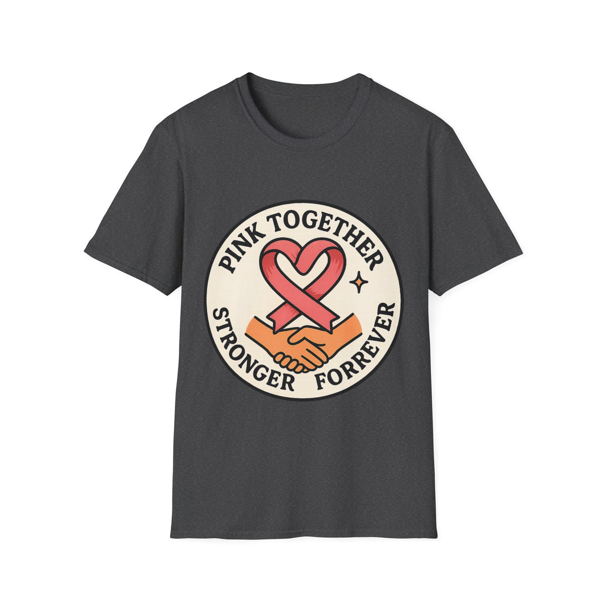 Pink Together Stronger Forever Shield Badge T-Shirt, Breast Cancer Heart Ribbon Tee - Trending Now - September 2026
