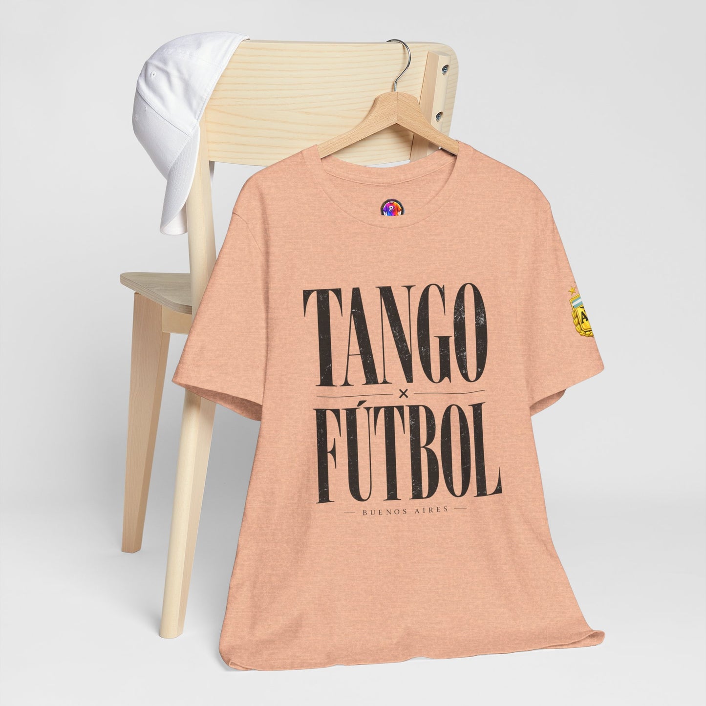 Argentina - Tango y Fútbol Graphic Tee - Bold Serif Soccer & Dance Shirt