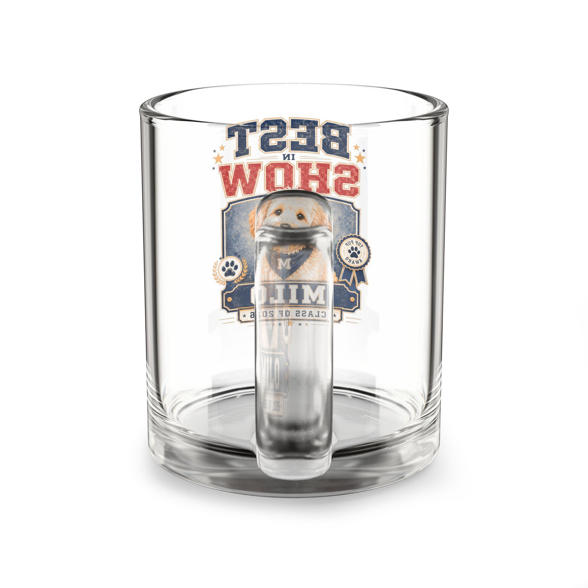Best in Show Personalized Pet Glass Mug – Custom Name Milo, 10 oz Milo Bailey Dog Dad Mom  Glass Mug 10 oz