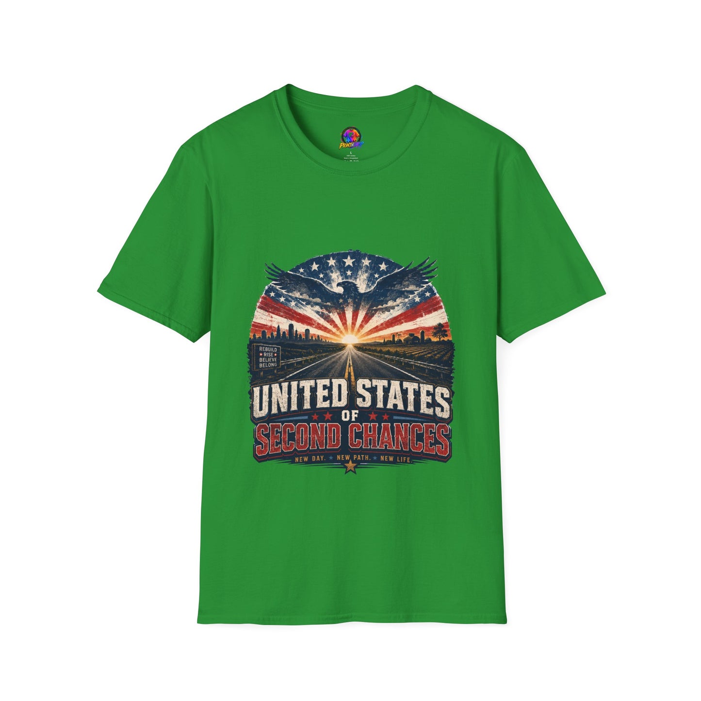 Patriotic Eagle T-Shirt — United States Skyline Vintage Flag Design