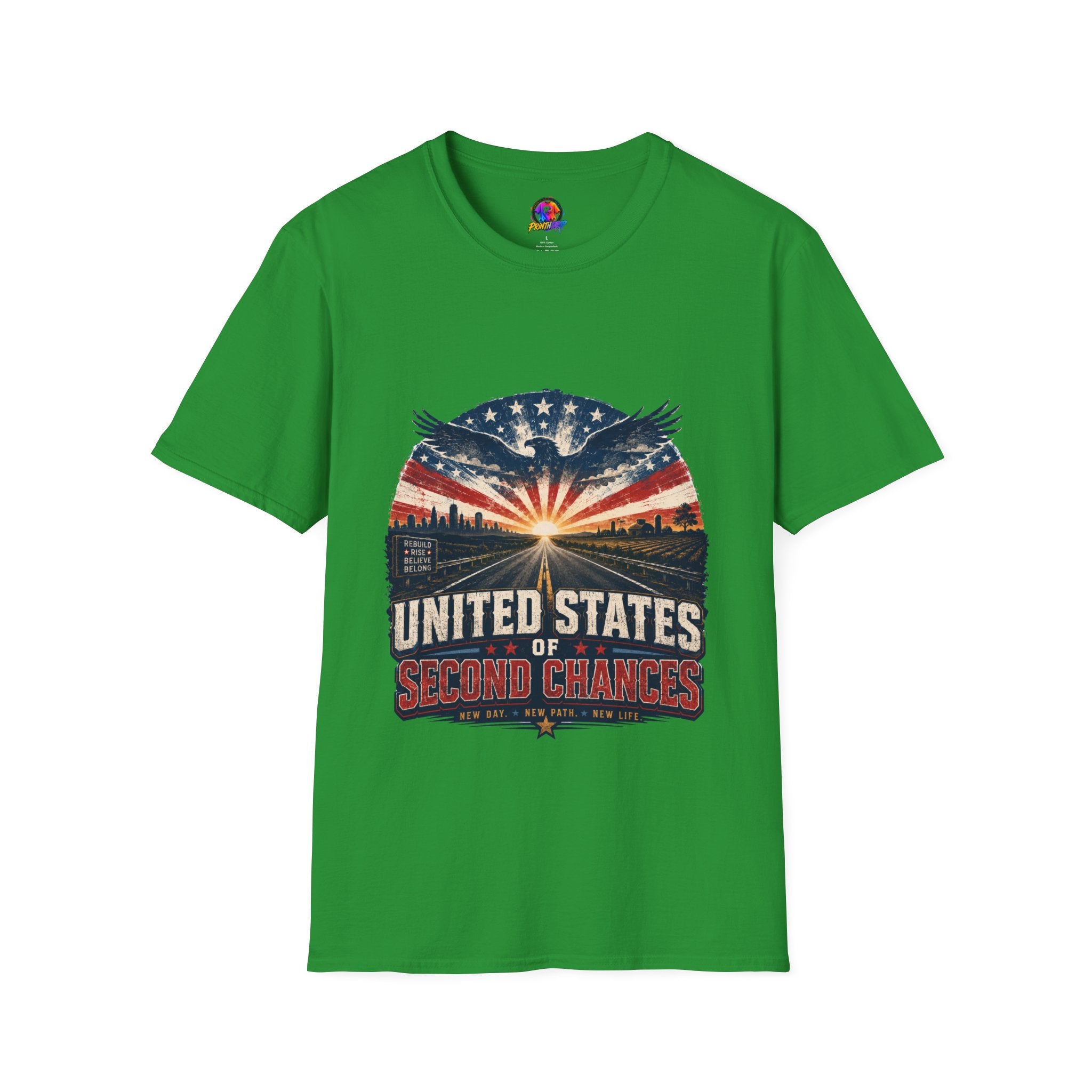 Patriotic Eagle T-Shirt — United States Skyline Vintage Flag Design