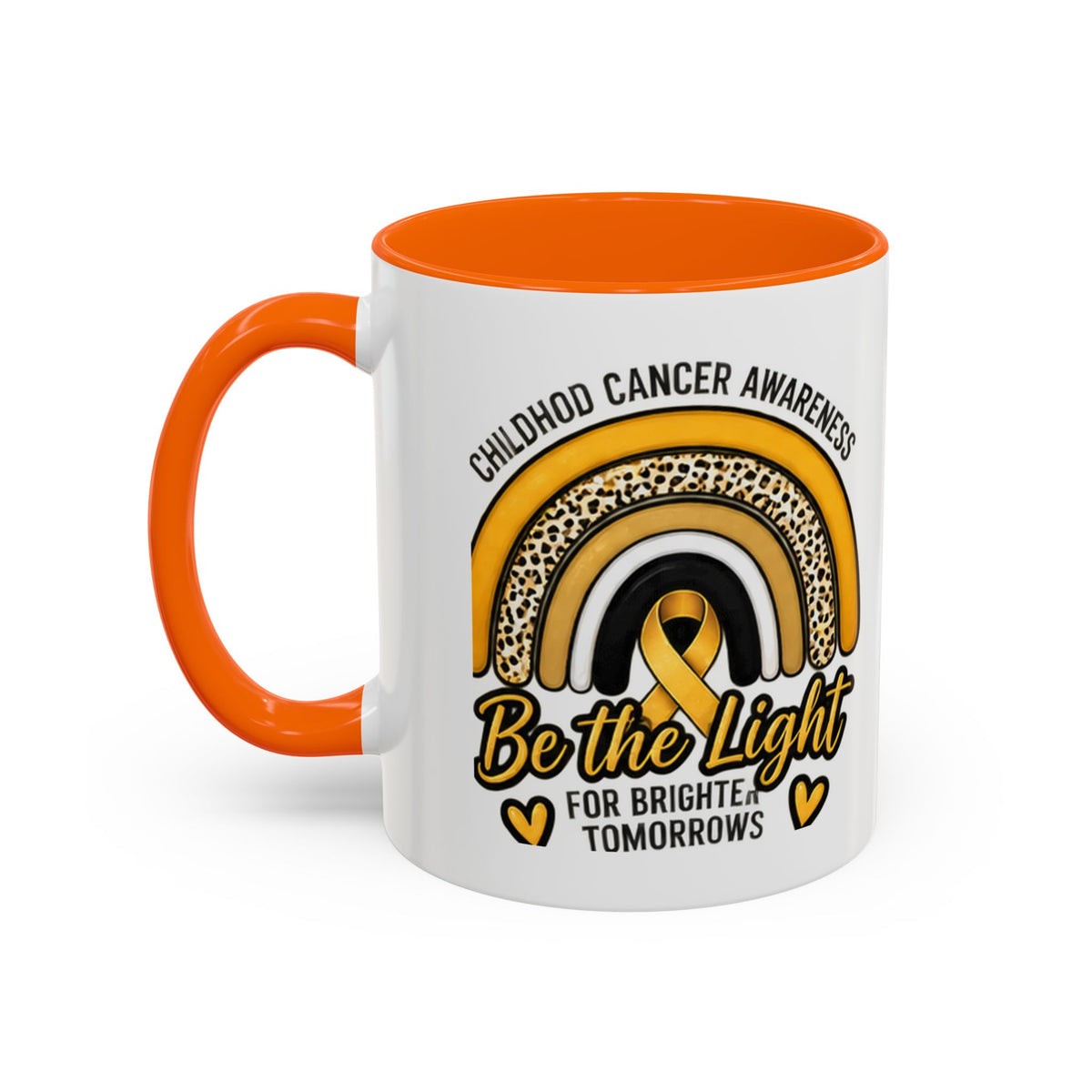 Childhood Cancer Awareness Accent Coffee Mug — "Be the Light" 11/15oz