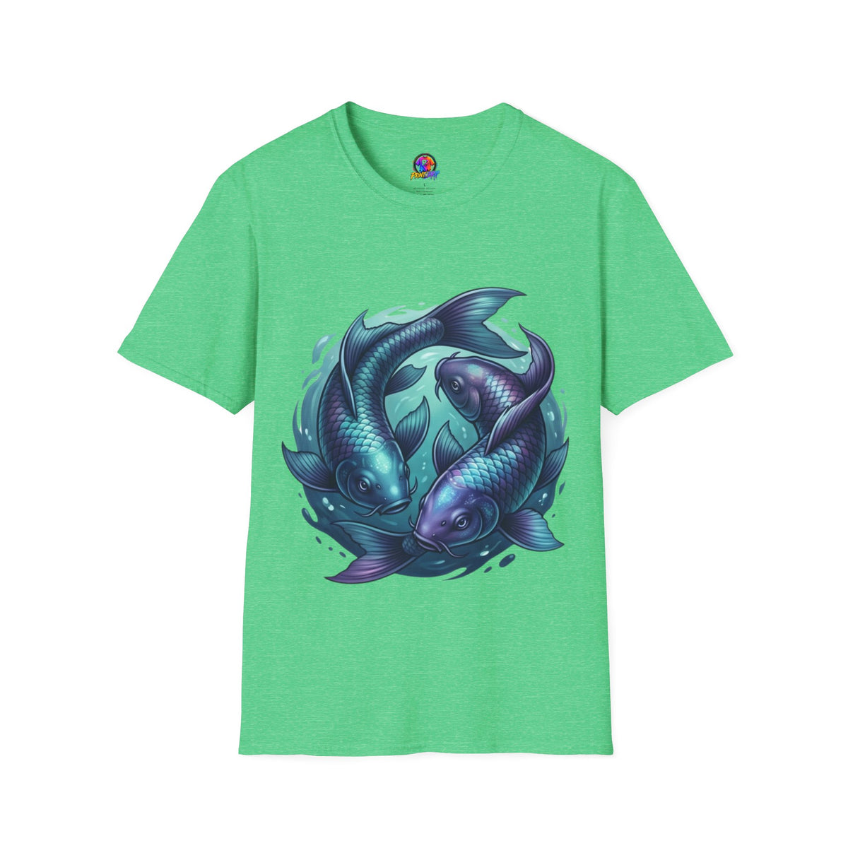 Koi Fish Circle T-Shirt — Artistic Yin Yang Aquatic Tee
